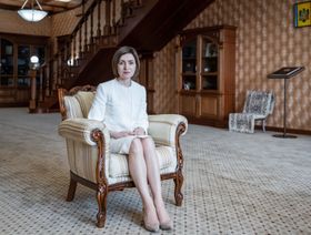 رئيسة مولدوفا مايا ساندو في 30 مايو - المصدر: بلومبرغ