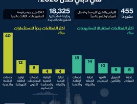 إنفوغراف.. القطاعات الأكثر جذباً في دبي للمشروعات والاستثمارات الأجنبية في 2020