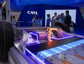 نموذج لمحرك يعمل بالبطارية في جناح "كونتيمبوريري أمبيريكس تكنولوجي"  في يوم افتتاح معرض ميونيخ للسيارات بتاريخ 5 سبتمبر 2023 - المصدر: بلومبرغ