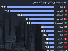 إنفوغراف.. كم يبلغ متوسط ثروة الفرد في الدول العربية؟