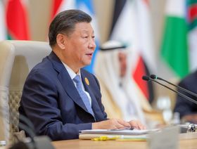  الرئيس الصيني شي جين بينغ خلال المنتدى الصيني العربي الأول في الرياض عام 2022 - المصدر: غيتي إيمجز