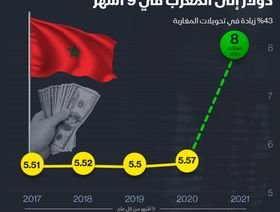 إنفوغراف.. 43% نمواً بتحويلات العاملين بالخارج إلى المغرب