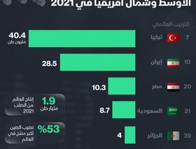 إنفوغراف.. مصر أكبر دولة عربية إنتاجاً للصلب في 2021