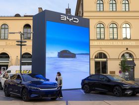 سيارات "بي واي دي" معروضة قبل انطلاق معرض ميونيخ للسيارات في سبتمبر 2023 - المصدر: بلومبرغ