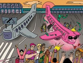 صورة تعبيرية عن تنافس شركات الطيران التقليدية والإقتصادية - المصدر: بلومبرغ