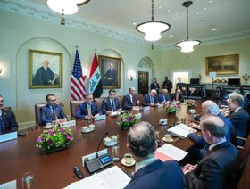 المباحثات العراقية الأميركية التي جرت في البيت الأبيض بحضور الرئيس الأميركي جو بايدن و رئيس الوزاء العراقي محمد شياع السوداني - وكالة الأنباء العراقية (واع)