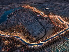 صورة تجسد مشروع "مرافي" بقناته المائية والذي تطوره شركة "روشن" السعودية في جدة، المملكة العربية السعودية - المصدر: بلومبرغ