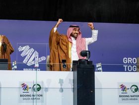 وزير الرياضة عبدالعزيز بن تركي الفيصل آل سعود يعبر عن فرحته بعد الإعلان عن فوز المملكة بتنظيم كأس العالم لكرة القدم 2034 - وكالة الأنباء السعودية