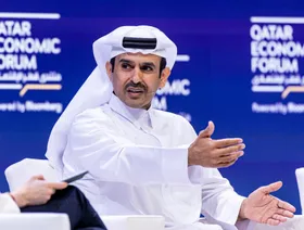 سعد بن شريدة الكعبي، وزير الطاقة في قطر، خلال منتدى قطر الاقتصادي - بلومبرغ