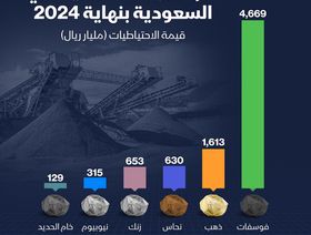 احتياطيات السعودية من الثروات المعدنية الهامة بنهاية 2024 - الشرق