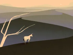 صورة تعبيرية لحيوان خرافي يشبه الحصان وله قرن وواحد يعبر عن شركات اليونيكورن - بلومبرغ