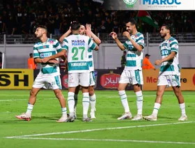 لاعبو الرجاء الرياضي خلال مباراة مع فريق نهضة بركان، بمدينة الدار البيضاء، المغرب. أغسطس 2024 - الشركة