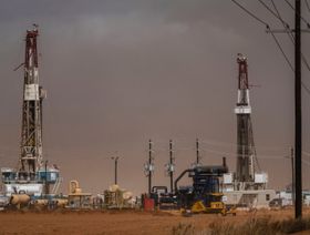 منصات حفر تابعة لشركة "إكسون موبيل" بالقرب من ستانتون تكساس، الولايات المتحدة. 15 مارس 2025 - بلومبرغ
