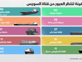 إنفوغراف.. ماذا تحمل السفن التي ستبدأ في عبور قناة السويس اليوم؟