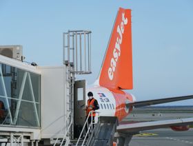 طائرة تابعة لشركة "ايزي جيت" رابضة في مطار نيس الفرنسي - المصدر: بلومبرغ
