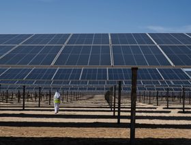 الألواح الشمسية في محطة الظفرة للطاقة الشمسية بقدرة 2 غيغاوات. - المصدر: بلومبرغ