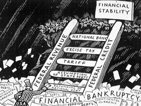 رسم تعبيري عن الأزمة المصرفية - المصدر: بلومبرغ