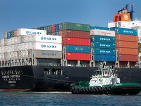 سفينة نقل الحاويات "هانجين بريتوريا" - المصدر: بلومبرغ