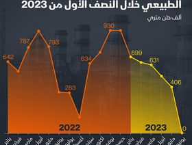إنفوغراف: صادرات مصر من الغاز الطبيعي تهبط إلى الصفر في يونيو