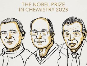 صورة تعبيرية للفائزين بجائزة نوبل: مُنجي الباوندي، ولويس بروس، وأليكسي إكيموف   - المصدر: بلومبرغ