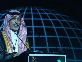 وزير المالية السعودي محمد الجدعان يلقي الكلمة الافتتاحية للنسخة الأولى من مؤتمر التقنية المالية "فنتك 24" في الرياض، الثلاثاء 3 سبتمبر 2024 - المصدر: بلومبرغ