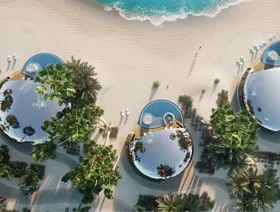 لقطة علوية من فندق شيبارا في جزيرة أمالا السعودية في البحر الأحمر - المصدر: بلومبرغ