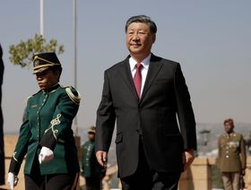 الرئيس الصيني شي جين بينغ في بريتوريا، عاصمة جنوب أفريقيا، يوم 22 أغسطس 2023 - المصدر: بلومبرغ