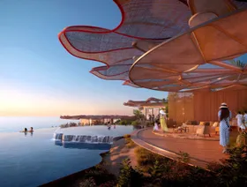 تصميم فني لما سيكون عليه مشروع "كورال بلوم" عند انجازه ضمن مشروع البحر الأحمر في السعودية - المصدر: بلومبرغ