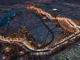 صورة تجسد مشروع "مرافي" بقناته المائية والذي تطوره شركة "روشن" السعودية في جدة، المملكة العربية السعودية - المصدر: بلومبرغ