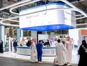 جناح شركة "دله للخدمات الصحية" في ملتقى الصحة العالمي الذي استضافته العاصمة السعودية الرياض أواخر أكتوبر 2023 - المصدر: بلومبرغ
