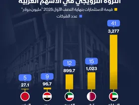 إنفوغراف: استثمارات صندوق الثروة النرويجي في الأسهم العربية تتجاوز 5 مليارات دولار