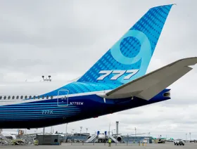 طائرة بوينغ 777X في مركز تسليم الشركة في إيفريت، واشنطن، الولايات المتحدة - بلومبرغ