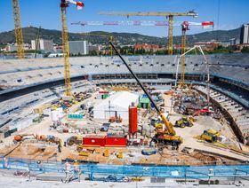 أعمال البناء والتطوير داخل ملعب نادي برشلونة "سبوتيفاي كامب نو" - المصدر: الموقع الرسمي لنادي برشلونة