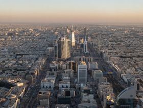 صورة جوية لأفق مدينة الرياض، السعودية. - بلومبرغ
