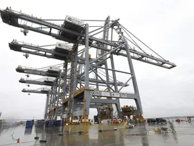 رصيف في ميناء الحاويات "لندن غيتواي" التابع لشركة "موانئ دبي العالمية". إسيكس، جنوب بريطانيا - المصدر: بلومبرغ