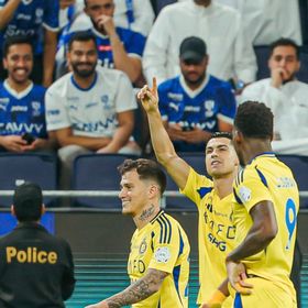 كريستيانو رونالدو يحتفل بهدف للنصر في مرمى الهلال - منصة "X"