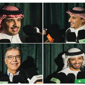 صورة مدمجة تظهر نواف التمياط (أعلى يمين) وعبيدالله عيسى (أعلى يسار) وحامد الحارثي  (أعلى يمين) وطارق ذياب (أعلى يسار) (مصدر الصور: https://x.com/thmanyahsports) - الشرق