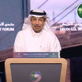 وزير الاستثمار السعودي خالد الفالح متحدثاً خلال الجلسة الافتتاحية لمنتدى الاستثمار السعودي الأميركي في الرياض، المملكة العربية السعودية (13 مايو 2025) - الشرق