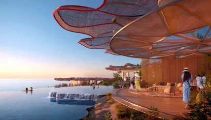 تصميم فني لما سيكون عليه مشروع "كورال بلوم" عند انجازه ضمن مشروع البحر الأحمر في السعودية - المصدر: بلومبرغ