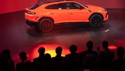 السيارة "لامبورغيني أوروس" في حفل إطلاق "فولكس واجن" طرزاً جديدةً في بكين، الصين، يوم الأربعاء 24 أبريل 2024 - المصدر: بلومبرغ