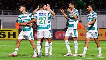 لاعبو الرجاء الرياضي خلال مباراة مع فريق نهضة بركان، بمدينة الدار البيضاء، المغرب. أغسطس 2024 - الشركة