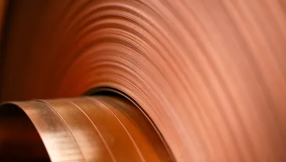 لفائف من صفائح نحاسية. ارتفع سعر النحاس أكثر من 1% بعد سعي الرئيس الأميركي دونالد ترمب إلى تهدئة التوترات التجارية مع الصين - بلومبرغ