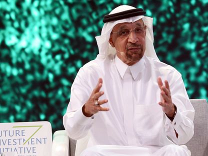 وزير الاستثمار السعودي خالد الفالح خلال مشاركته في مبادرة مستقبل الاستثمار. أكتوبر 2021 - المصدر: بلومبرغ