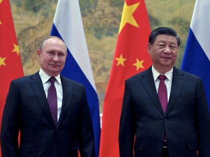 الرئيس الصيني شي جين بينغ والرئيس الروسي فلاديمير بوتين - المصدر: أ.ف.ب