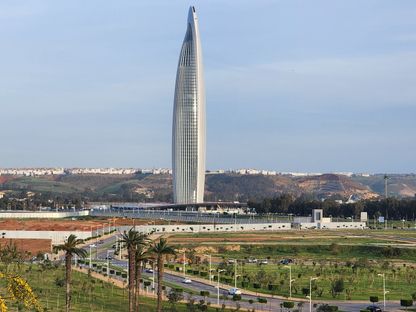 منظر عام من العاصمة الرباط وفي الأفق يظهر برج \"محمد السادس\" بعلو يناهز 250 مترا - المصدر: الشرق