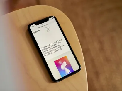 صورة لهاتف ذكي يظهر على شاشته تعريف بشركة \"أوبن إيه آي\" لتقنيات الذكاء الاصطناعي - المصدر: بلومبرغ