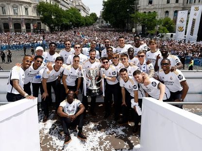 احتفال ريال مدريد بلقب بطولة الدوري الإسباني لموسم 2023-2024 - المصدر: بلومبرغ