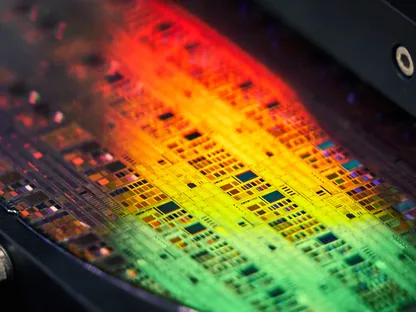 رقاقة إلكترونية معروضة في معرض \"سيمكون تايوان\"، مدينة تايبيه، تايوان - بلومبرغ