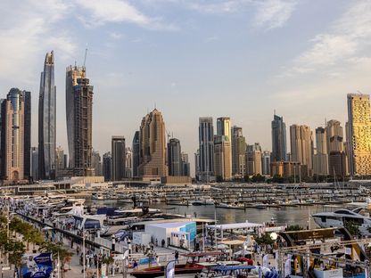 معرض دبي الدولي للقوارب في دبي، الإمارات العربية المتحدة، يوم الأربعاء ، 9 مارس 2022. ويستمر العرض، الذي يقام في مرسى دبي، من 9 إلى 13 مارس. - المصدر: بلومبرغ