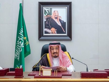 الملك سلمان بن عبد العزيز يفتتح أعمال السنة الثالثة من الدورة الثامنة لمجلس الشورى السعودي، 16 أكتوبر 2022 - المصدر: واس